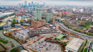 Bromley by Bow - Aerial view of the upcoming land play with East London acquisition